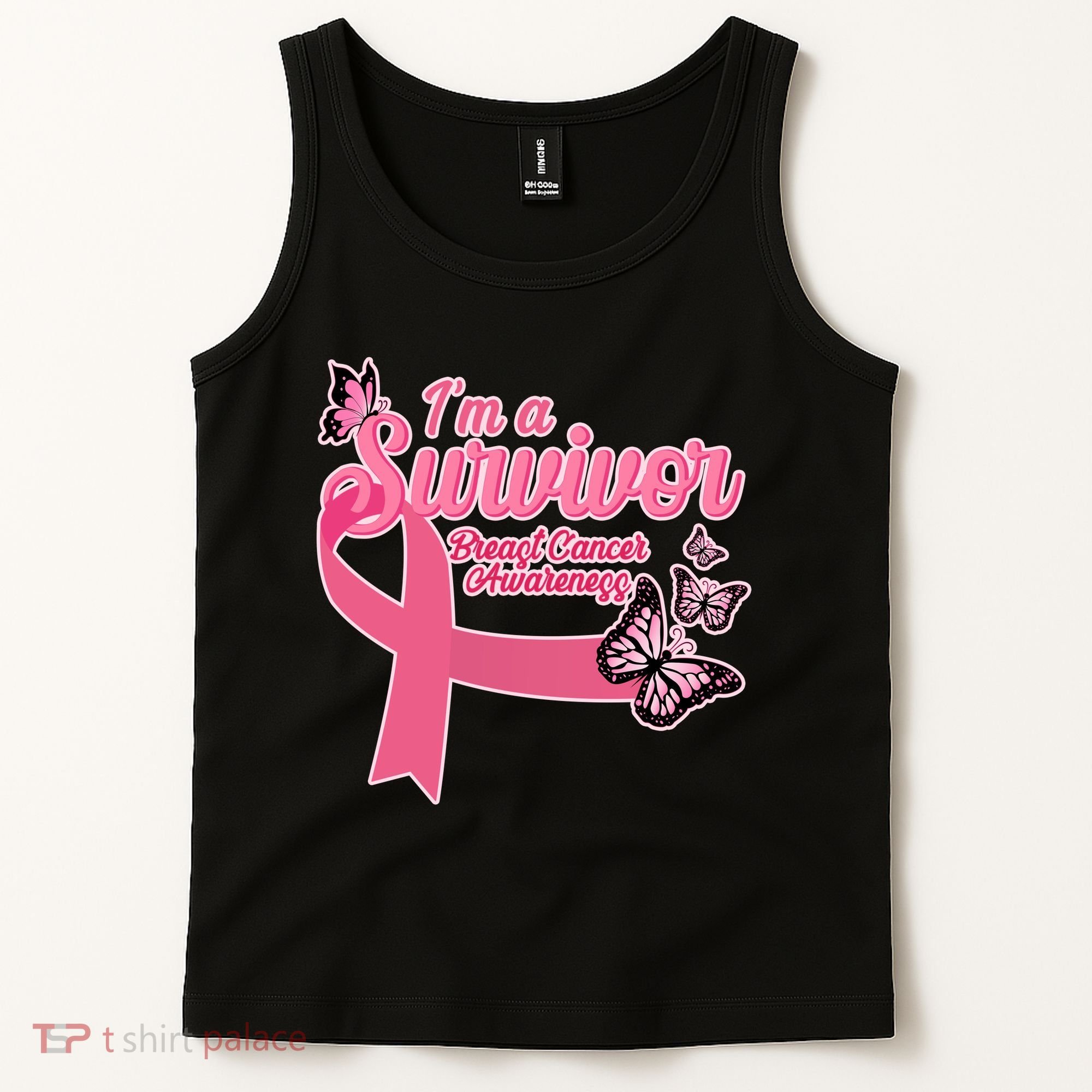 Breast Cancer Survivor Fighter Warrior Butterflies Tank Top