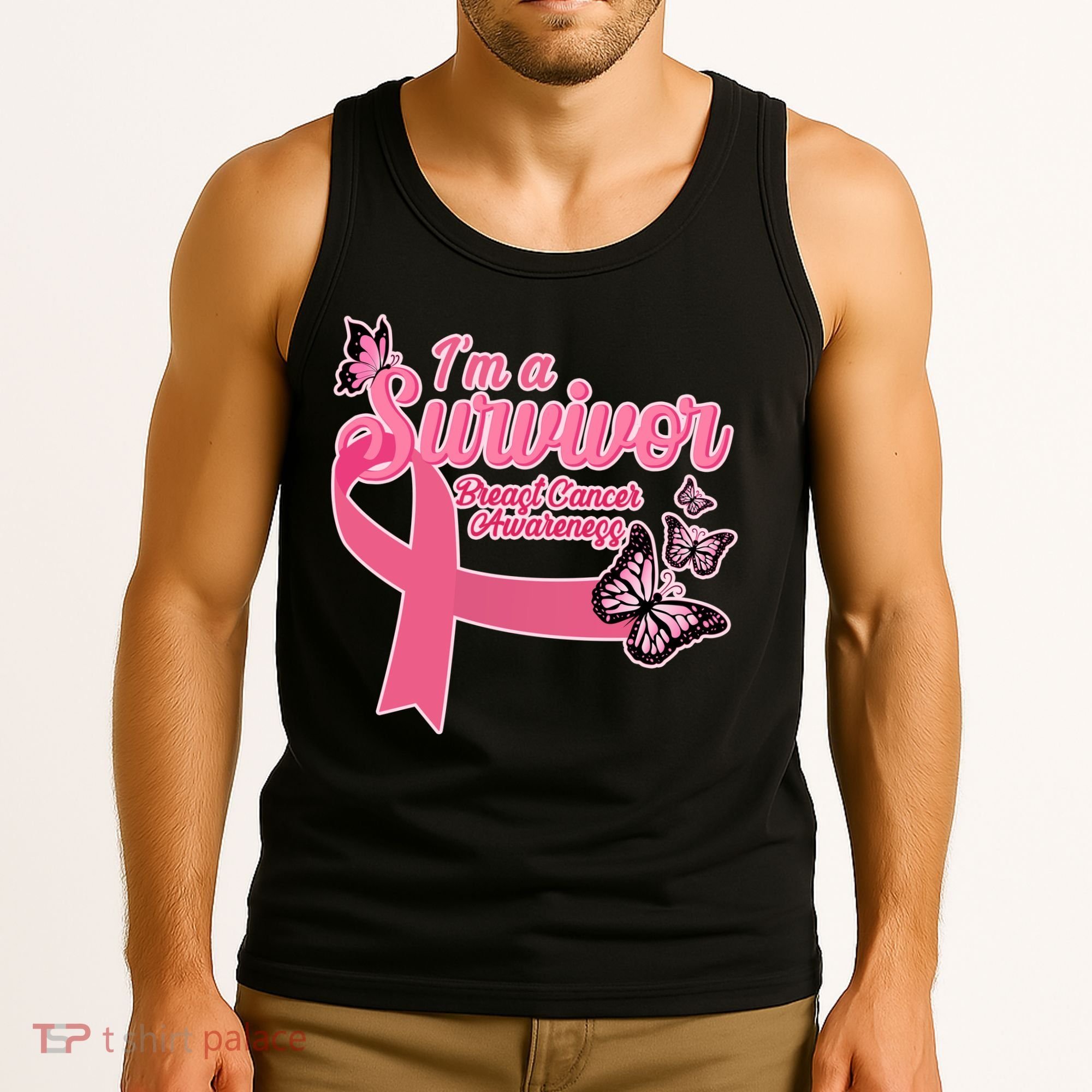 Breast Cancer Survivor Fighter Warrior Butterflies Tank Top