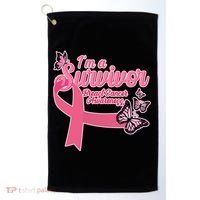 Breast Cancer Survivor Fighter Warrior Butterflies Golf Towel thumb 0