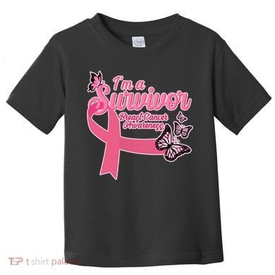 Breast Cancer Survivor Fighter Warrior Butterflies Toddler T-Shirt