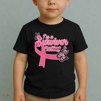 Breast Cancer Survivor Fighter Warrior Butterflies Toddler T-Shirt thumb 2