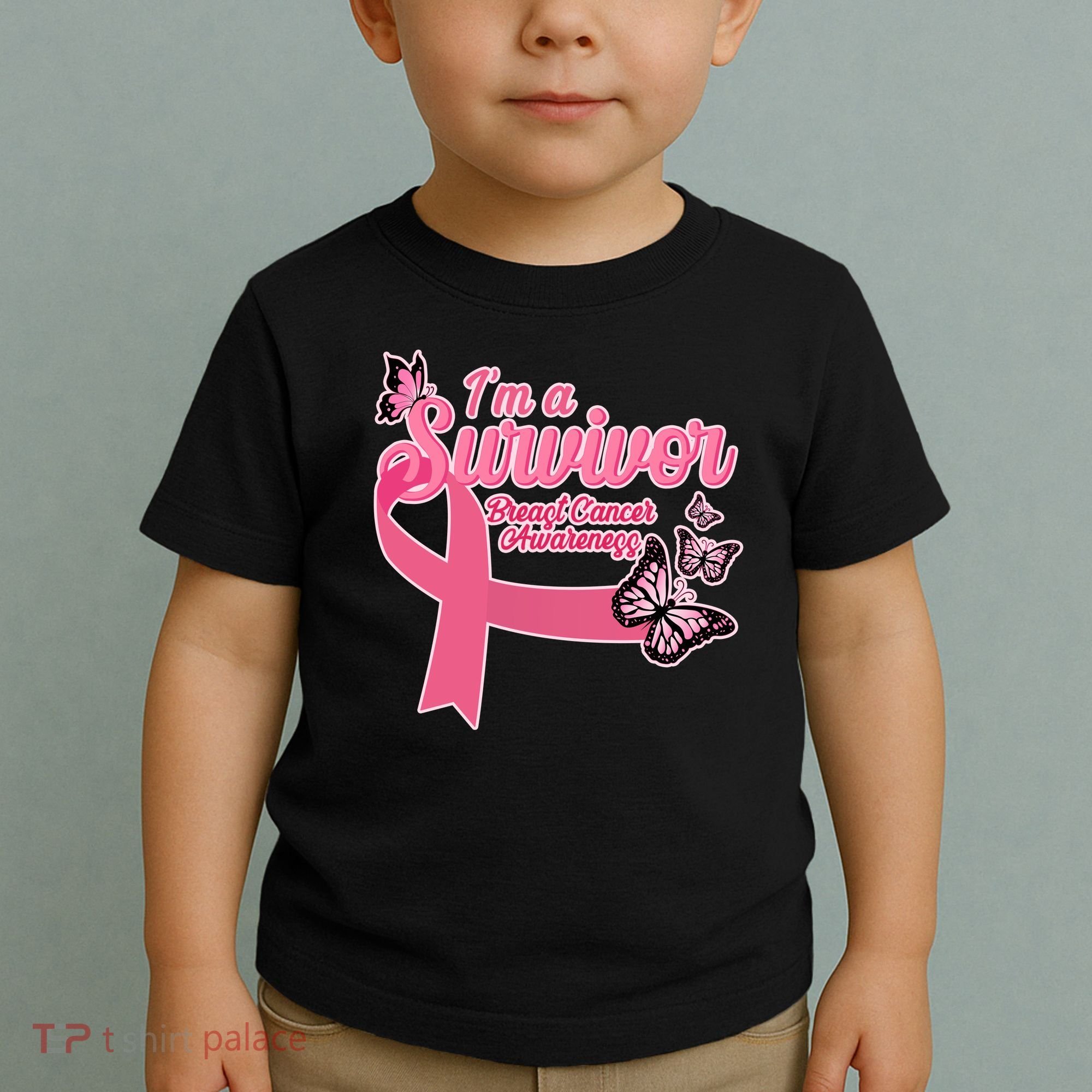 Breast Cancer Survivor Fighter Warrior Butterflies Toddler T-Shirt