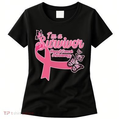 Breast Cancer Survivor Fighter Warrior Butterflies Women's T-Shirt