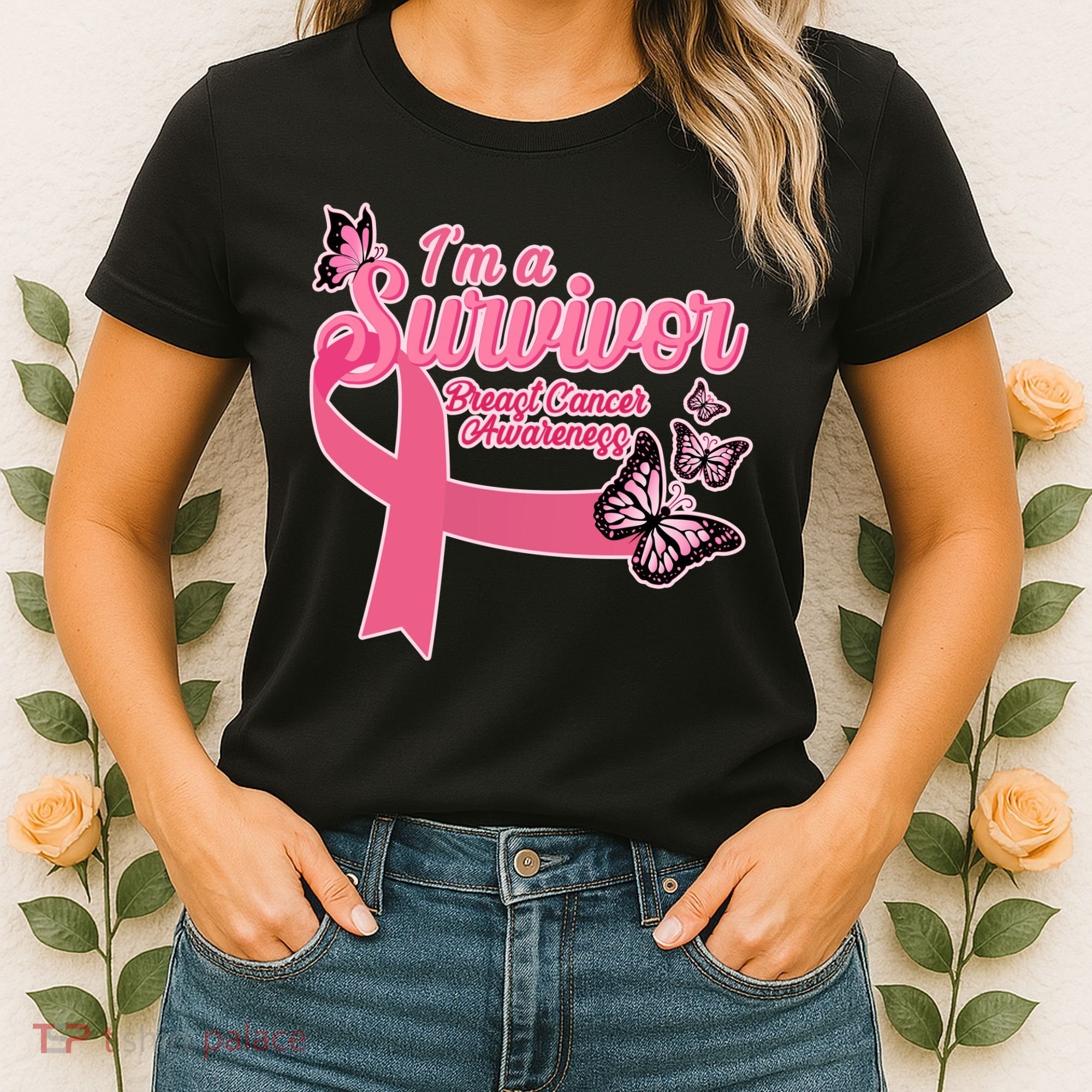 Breast Cancer Survivor Fighter Warrior Butterflies Women's T-Shirt