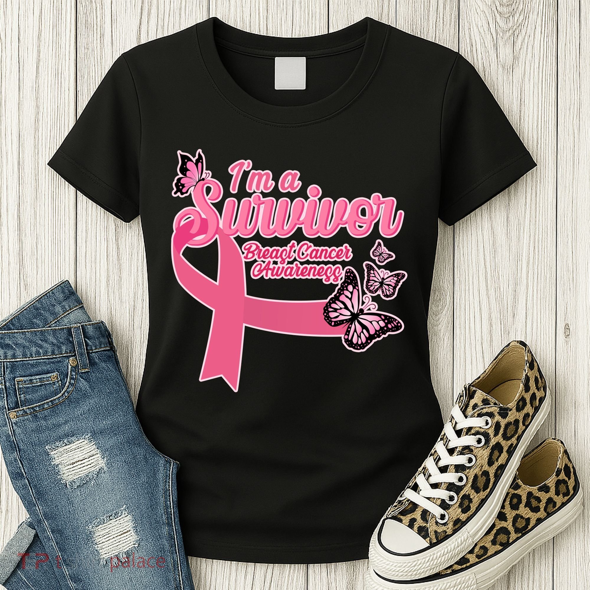 Breast Cancer Survivor Fighter Warrior Butterflies Women's T-Shirt