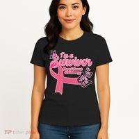 Breast Cancer Survivor Fighter Warrior Butterflies Women's T-Shirt thumb 4