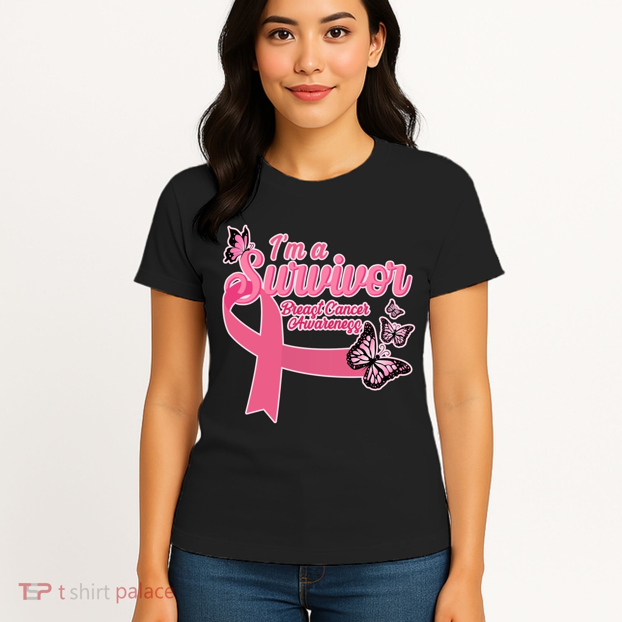Breast Cancer Survivor Fighter Warrior Butterflies Women's T-Shirt
