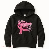 Breast Cancer Survivor Fighter Warrior Butterflies Kids Hoodie thumb 0