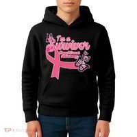 Breast Cancer Survivor Fighter Warrior Butterflies Kids Hoodie thumb 4
