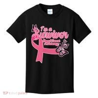 Breast Cancer Survivor Fighter Warrior Butterflies Kids T-Shirt thumb 0