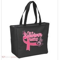 Breast Cancer Survivor Fighter Warrior Butterflies Tote Bag thumb 2