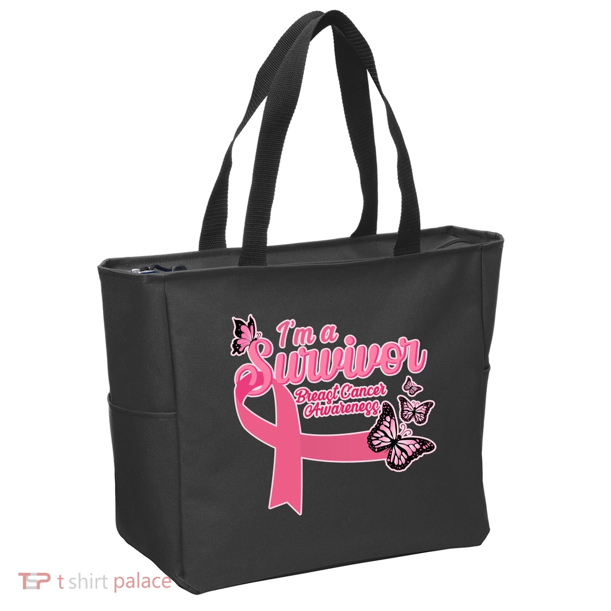 Breast Cancer Survivor Fighter Warrior Butterflies Tote Bag