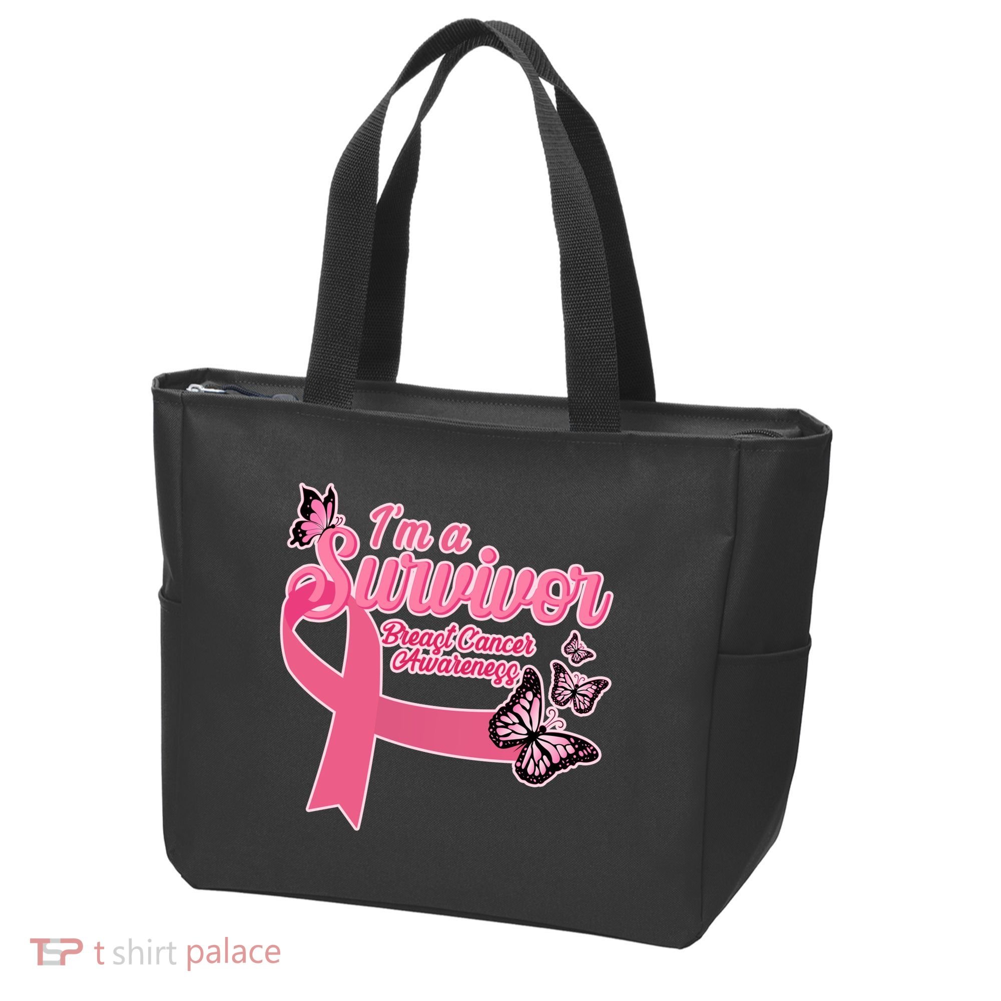Breast Cancer Survivor Fighter Warrior Butterflies Tote Bag