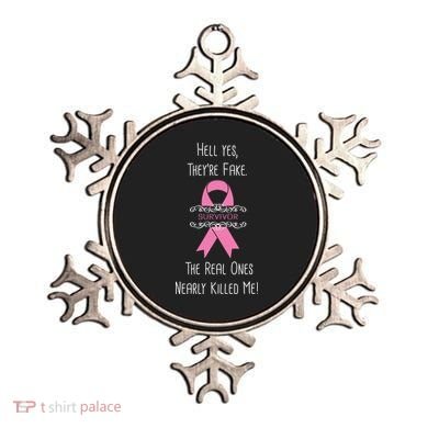 Breast Cancer Survivor Hell Yes They're Fake Ornament