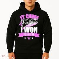 Breast Cancer Survivor It Came We Fought I Won Hoodie thumb 2
