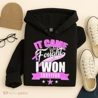 Breast Cancer Survivor It Came We Fought I Won Hoodie thumb 4