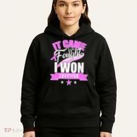 Breast Cancer Survivor It Came We Fought I Won Hoodie thumb 5