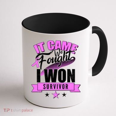 Breast Cancer Survivor It Came We Fought I Won Coffee Mug back