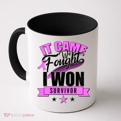 Breast Cancer Survivor It Came We Fought I Won Coffee Mug