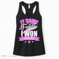 Breast Cancer Survivor It Came We Fought I Won Women's Tank Top thumb 0