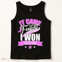 Breast Cancer Survivor It Came We Fought I Won Tank Top thumb 2