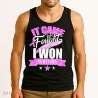 Breast Cancer Survivor It Came We Fought I Won Tank Top thumb 3