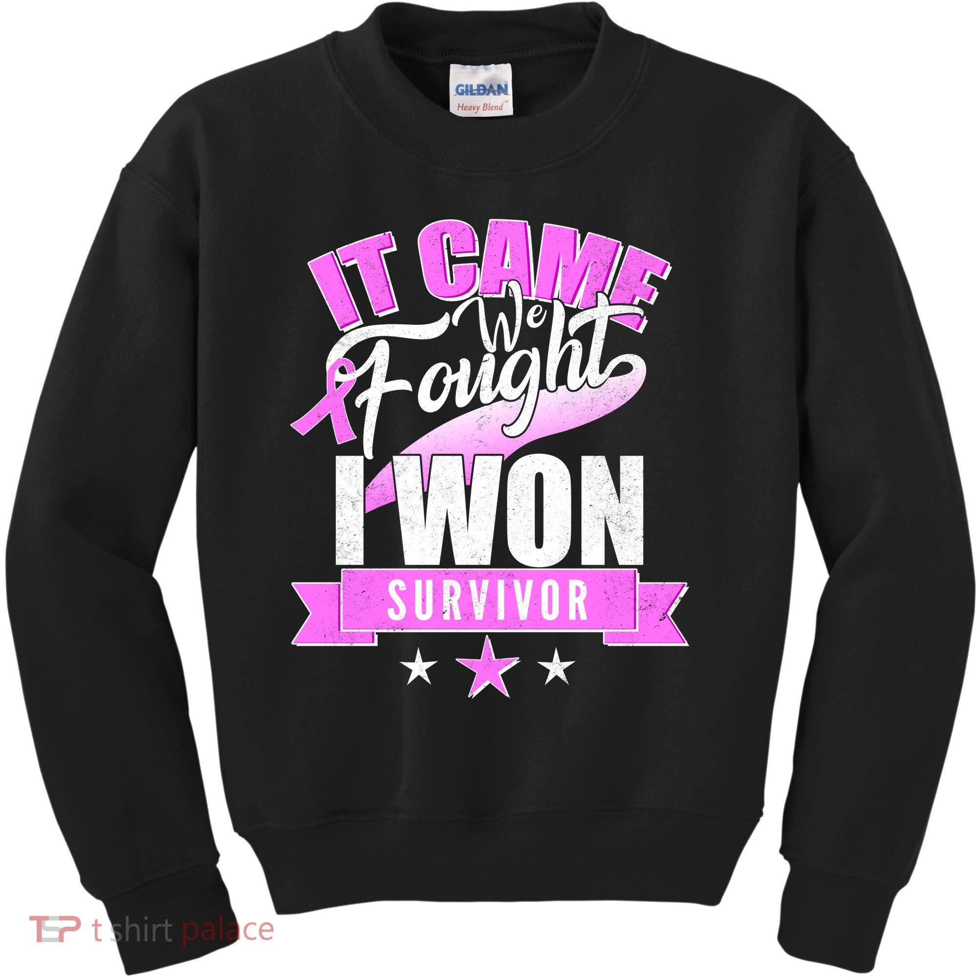 Breast Cancer Survivor It Came We Fought I Won Kids Sweatshirt