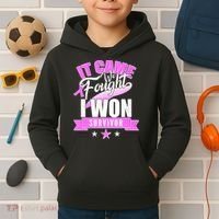 Breast Cancer Survivor It Came We Fought I Won Kids Hoodie thumb 2
