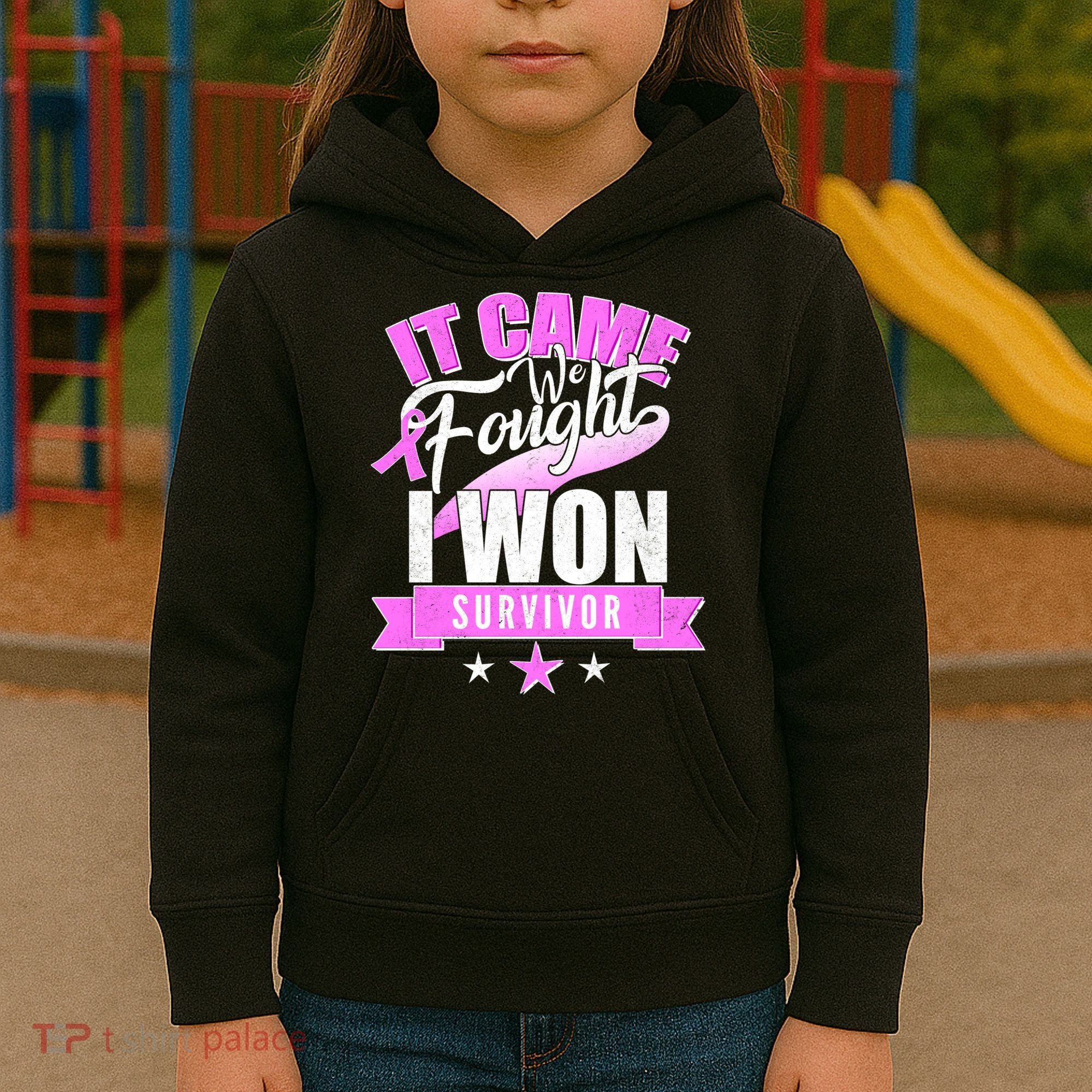 Breast Cancer Survivor It Came We Fought I Won Kids Hoodie