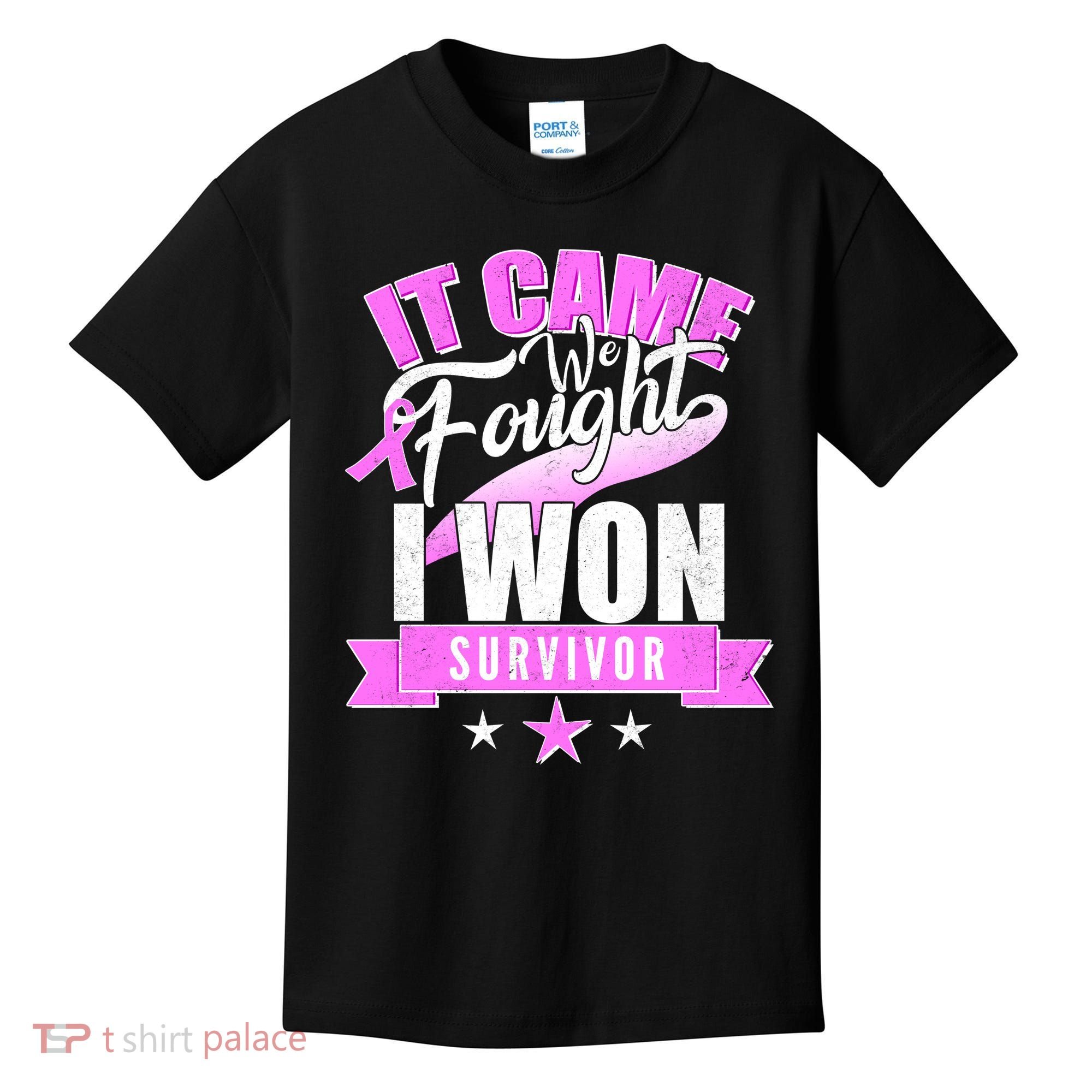 Breast Cancer Survivor It Came We Fought I Won Kids T-Shirt
