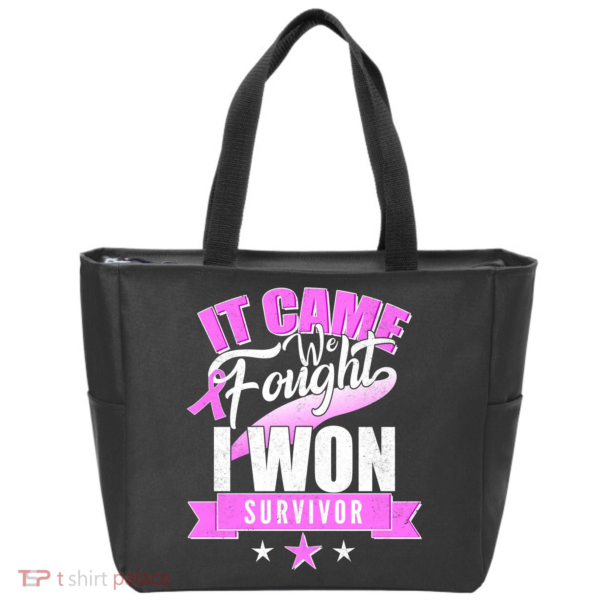 Breast Cancer Survivor It Came We Fought I Won Tote Bag