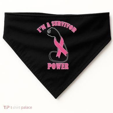 Breast Cancer Survivor Power USA-Made Doggie Bandana