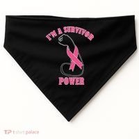 Breast Cancer Survivor Power USA-Made Doggie Bandana thumb 0