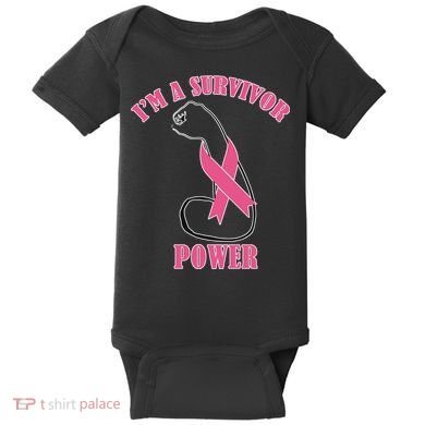 Breast Cancer Survivor Power Baby Bodysuit