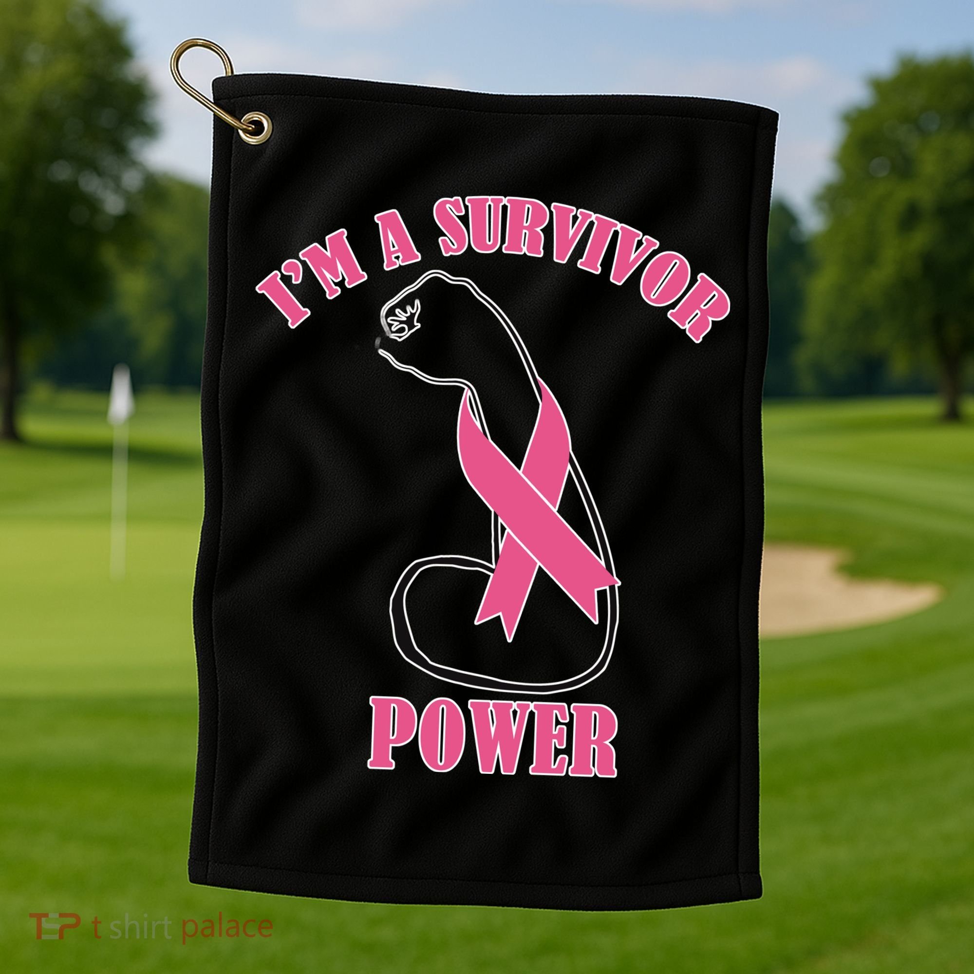 Breast Cancer Survivor Power Golf Towel