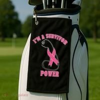 Breast Cancer Survivor Power Golf Towel thumb 2