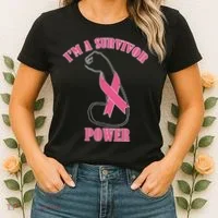 Breast Cancer Survivor Power Women's T-Shirt thumb 2