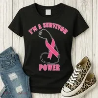 Breast Cancer Survivor Power Women's T-Shirt thumb 3