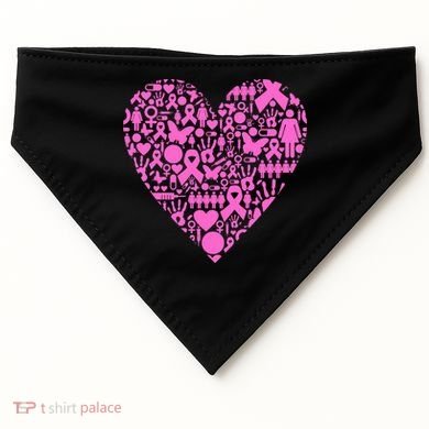 Breast Cancer Unity Heart Mash Up USA-Made Doggie Bandana