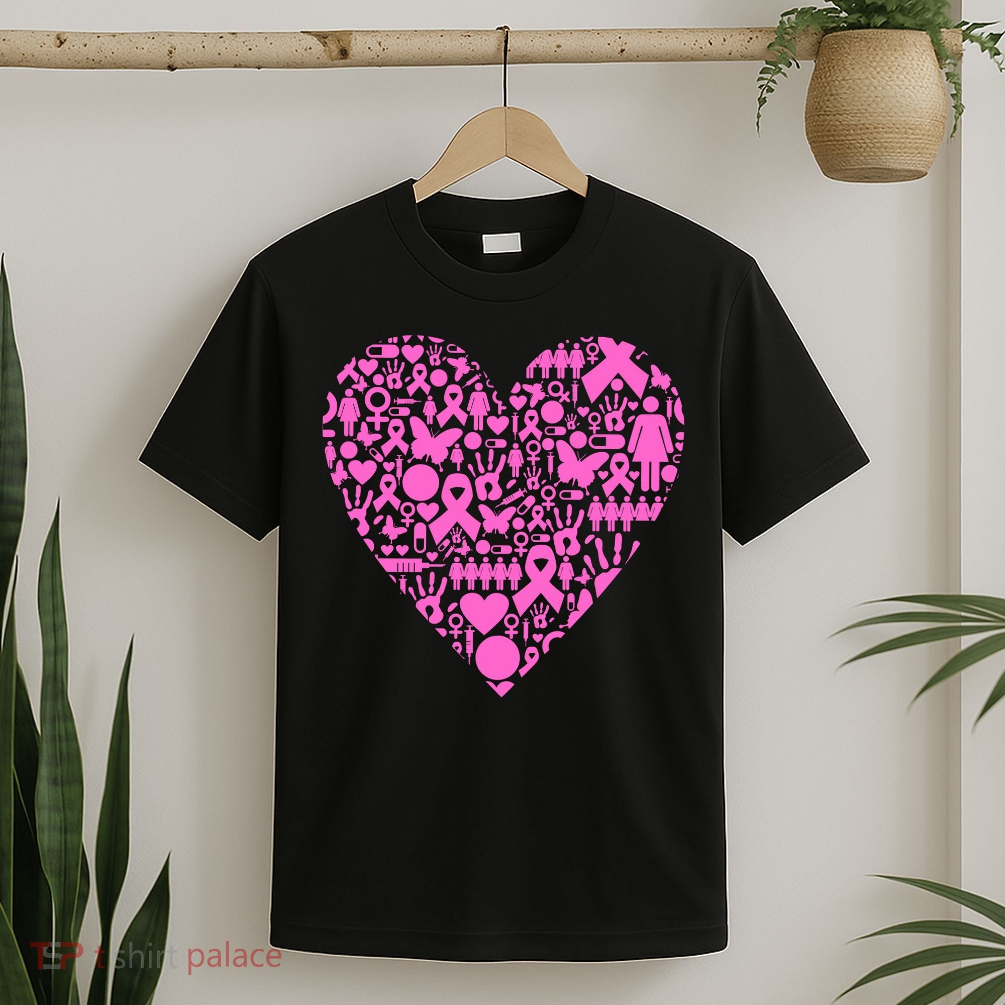 Breast Cancer Unity Heart Mash Up T-Shirt