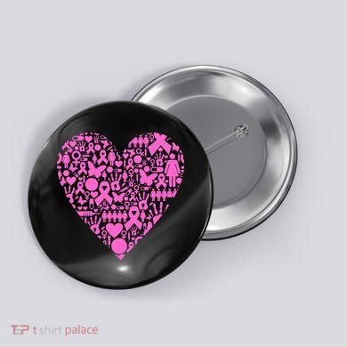 Breast Cancer Unity Heart Mash Up Button