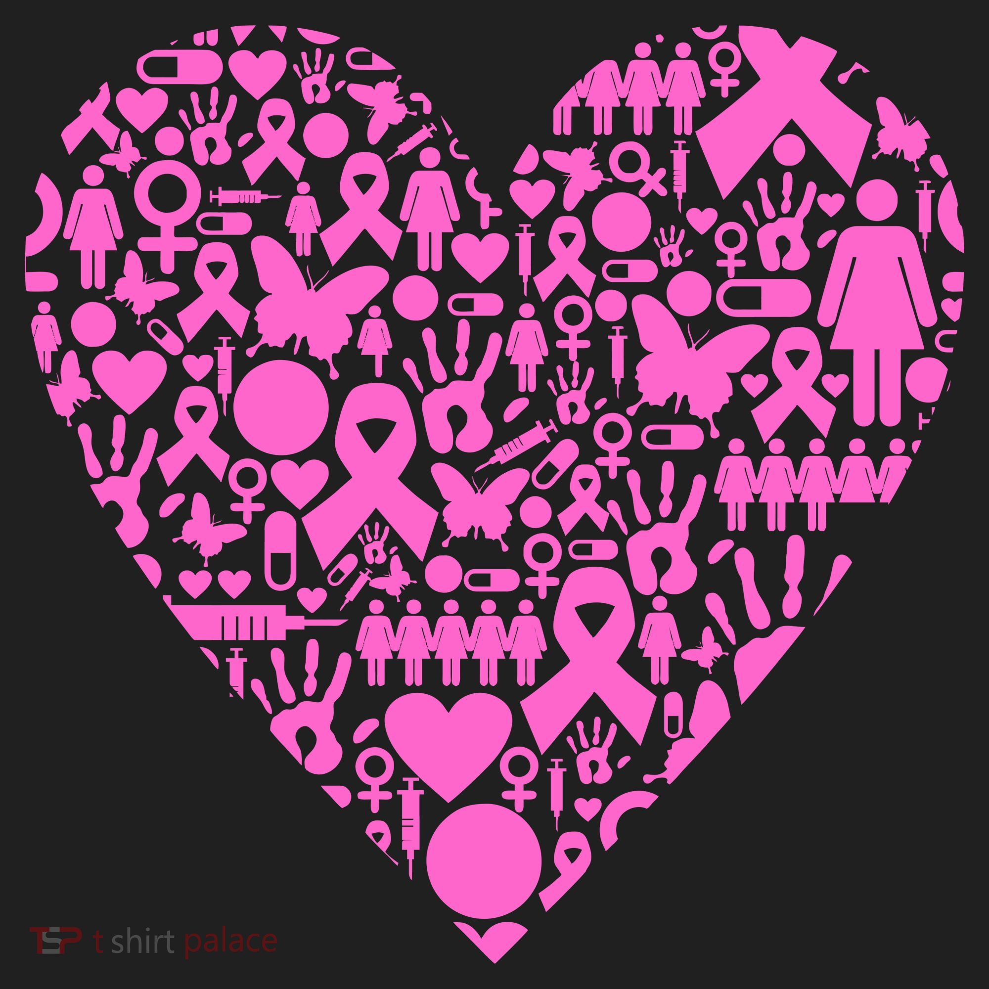 Breast Cancer Unity Heart Mash Up Beanie