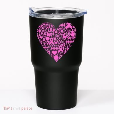 Breast Cancer Unity Heart Mash Up Tumbler