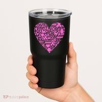 Breast Cancer Unity Heart Mash Up Tumbler thumb 2