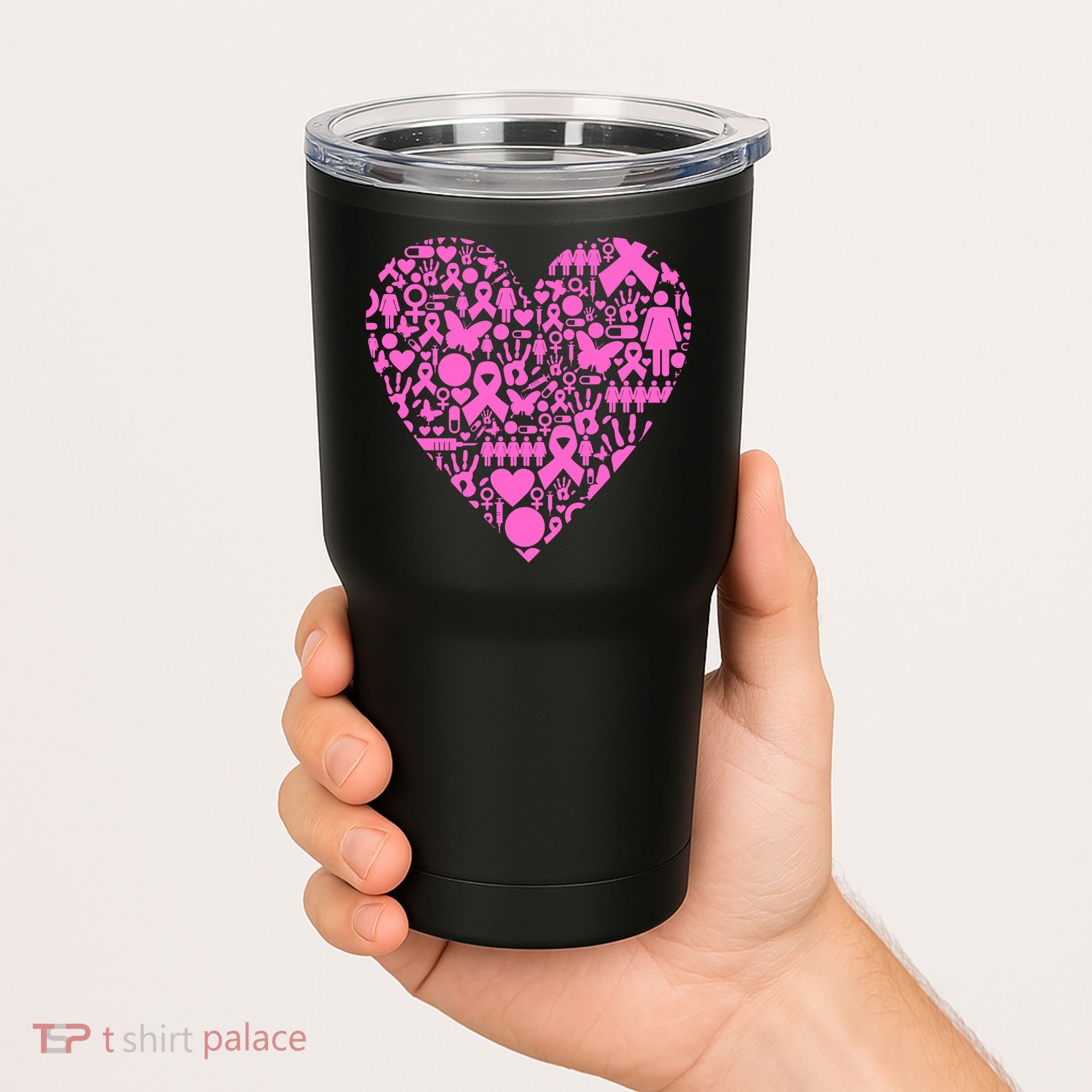 Breast Cancer Unity Heart Mash Up Tumbler