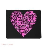 Breast Cancer Unity Heart Mash Up Mousepad thumb 0