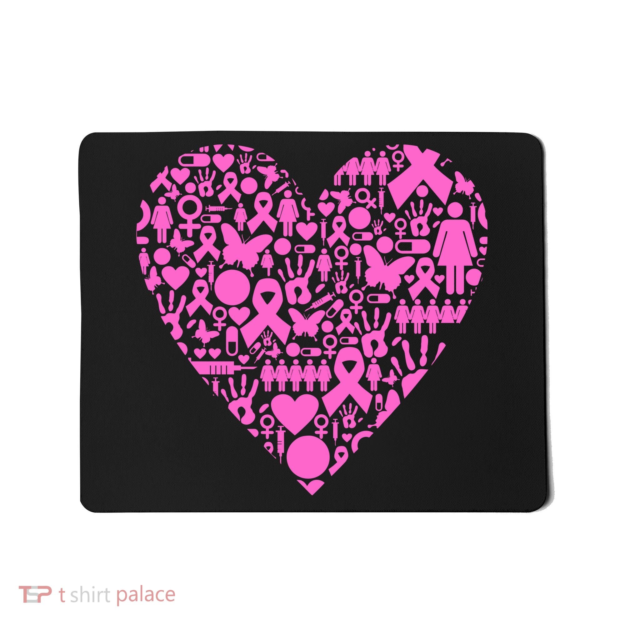 Breast Cancer Unity Heart Mash Up Mousepad