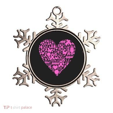 Breast Cancer Unity Heart Mash Up Ornament