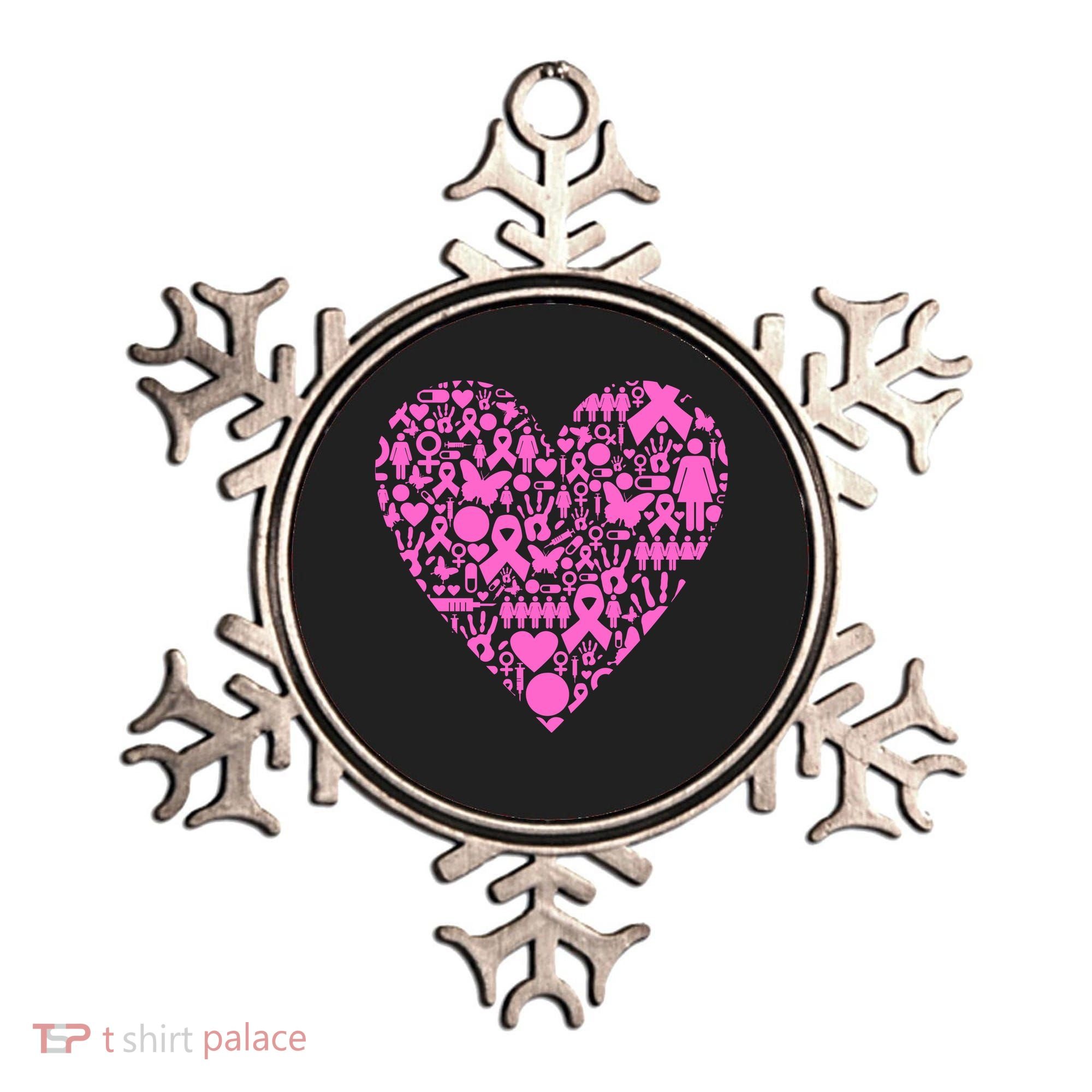 Breast Cancer Unity Heart Mash Up Ornament