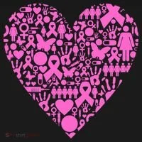 Breast Cancer Unity Heart Mash Up Ornament thumb 1